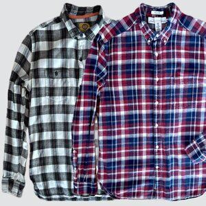 Bundle of H&M and Stapleford Men's Flannel Shirts (L)